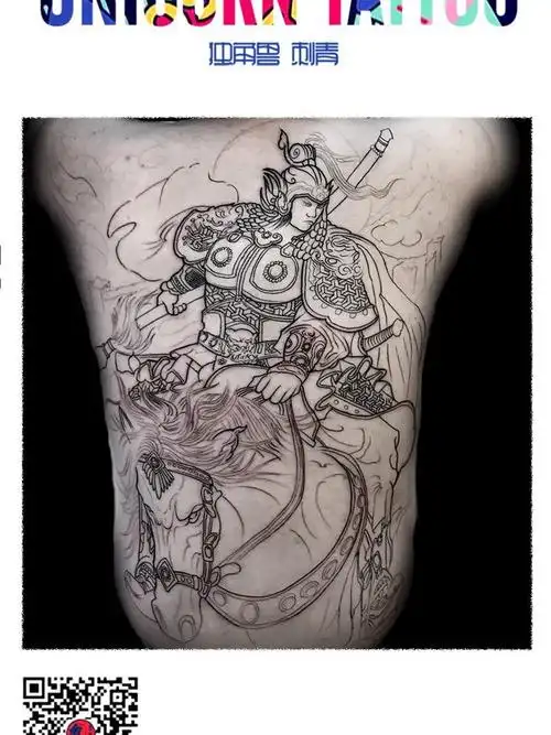 赵云 线条_纹身图案手稿图片_chen的纹身作品集