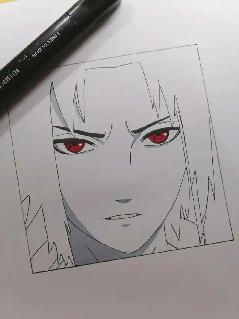 简单 #火影忍者# #手绘教程# #佐助