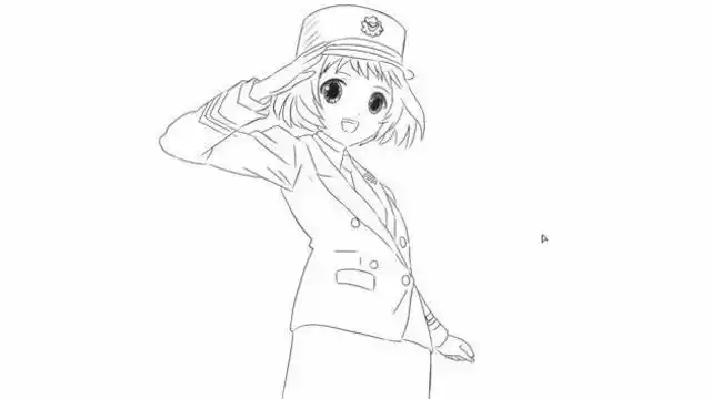[小林简笔画]绘画萌萌的卡通女警察动漫简笔画教程