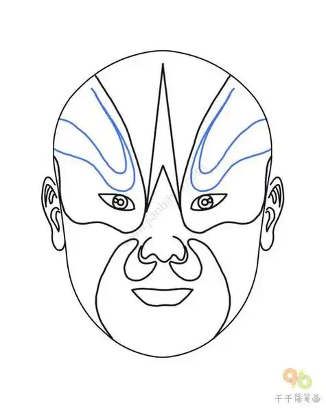 京剧脸谱简笔画涂色画法脸谱画像简笔画脸谱简笔画走进国粹脸谱简笔画