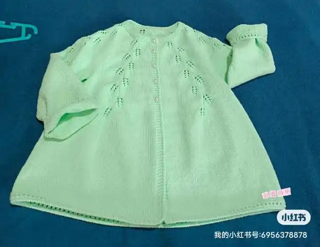 摇叶仿上往下儿童开衫6一7岁附过程