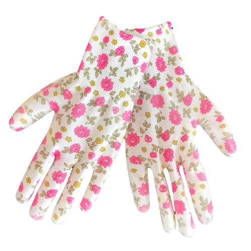 薄款劳保手套女士带胶耐磨防滑工作尼龙花色防护手套