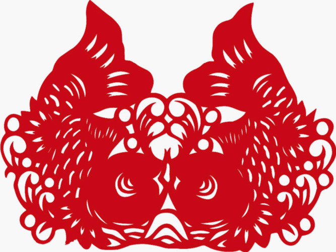 《剪对称鱼形》