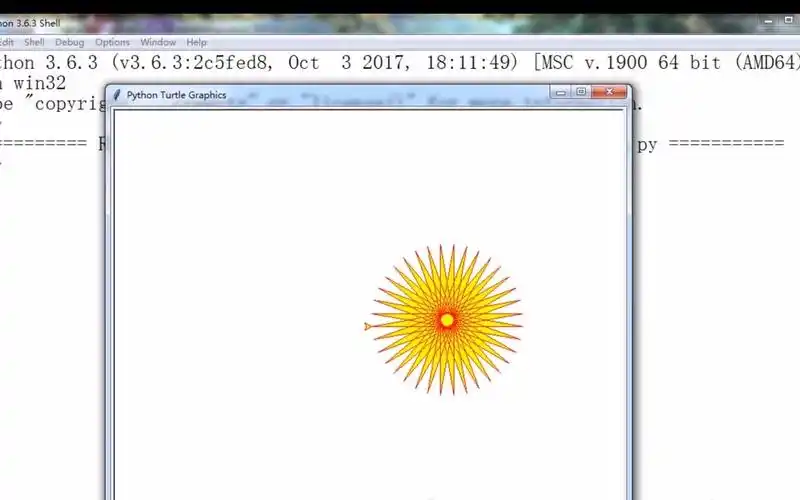 活动作品如何用python去画一朵太阳花