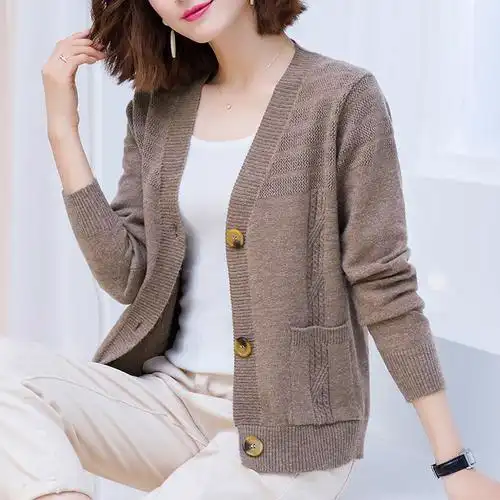 2020早秋新款毛衣开衫外套女韩版宽松短款外搭针织衫披肩女装开衫