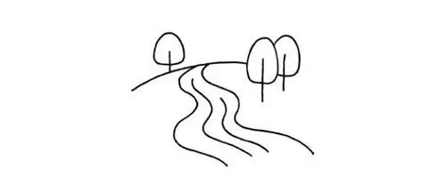 一组河流简笔画的画法步骤图解