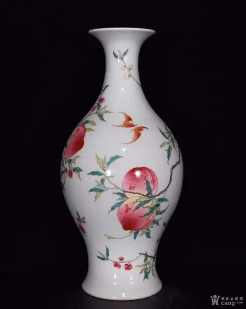 仿古工艺品 瓷器 清雍正珐琅彩长寿富贵纹橄榄瓶尺寸36*18厘米 安全