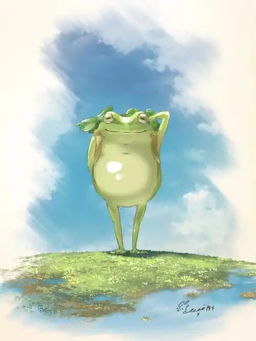 插画分享青蛙旅行梅雨时节注意出门安全哦