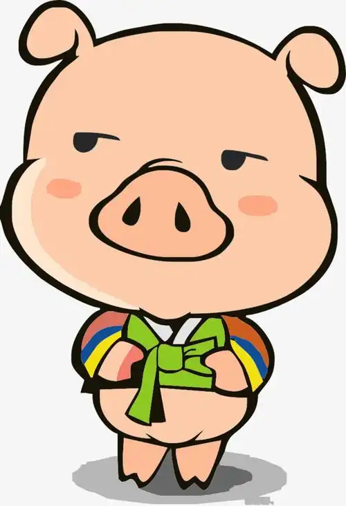 穿衣服的小猪_搞怪小猪【高清卡通手绘png素材】-90设计