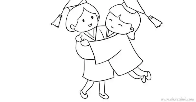 我们毕业了儿童画怎么画我们毕业了简笔画顺序