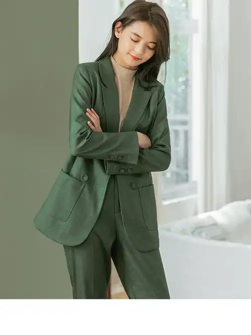 套装女2021年春季新款名媛气质女神范职业装休闲西服工装洋气减龄穿搭