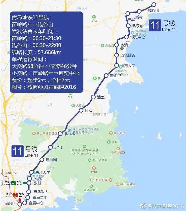 青岛地铁11号线线路信息