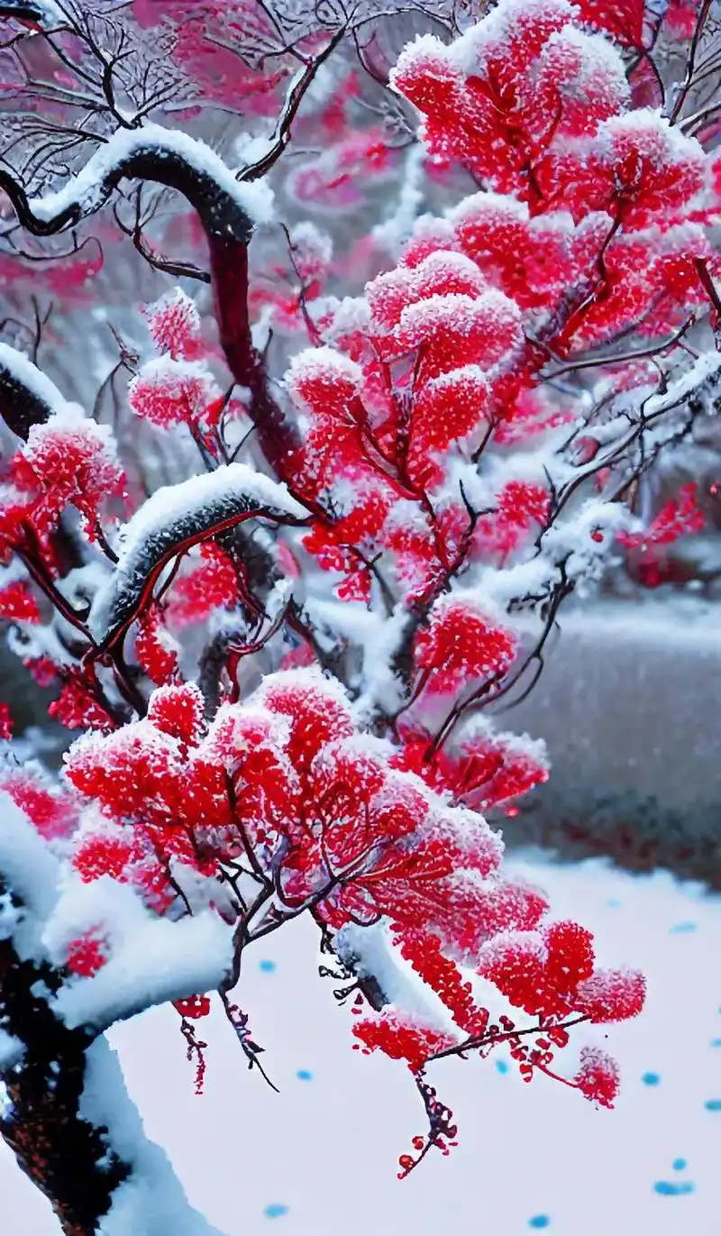 雪中红梅#kk画廊@kk画廊#闪闪壁纸.#ai绘画#遇见好看 - 抖音