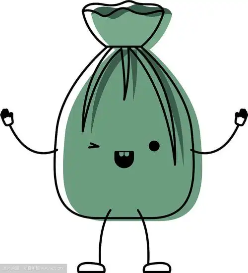 可爱的卡通垃圾袋系在五颜六色