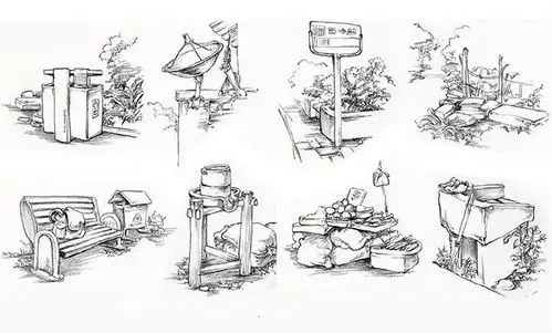 速写场景单体临摹画推荐