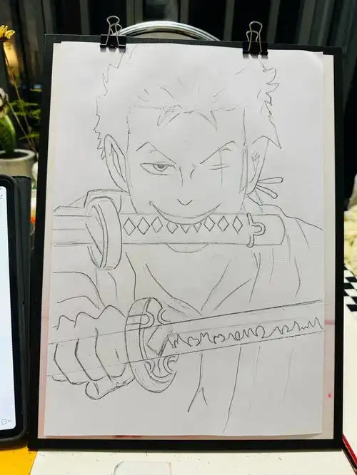 海贼王漫画索隆手绘整体细节图