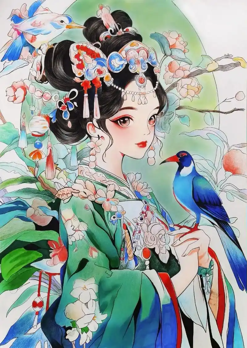 彩铅  古风动漫.人间这一趟,忠于自己才是终生浪漫的开始,愿 - 抖音