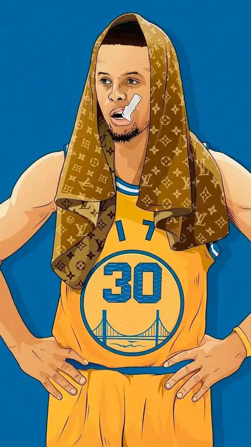 库里壁纸背影漫画(「球星壁纸第63期」:库里漫画壁纸,请拿走你偶像的