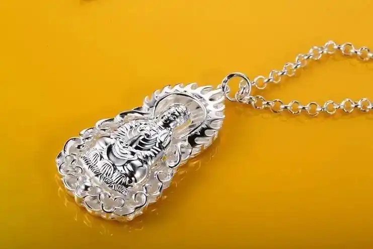 999足银观音吊坠 纯银挂坠火焰观音精品工艺99. - 抖音