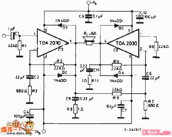 tda2030nbsp;btl功放电路图