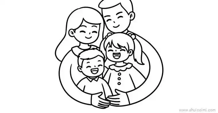 关于一家三口的人物画法全家福简笔画创意简笔画一家四口一家人简笔画