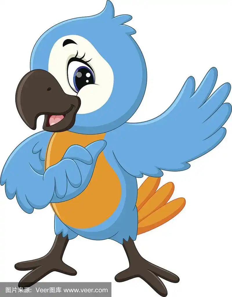 卡通可爱的鹦鹉