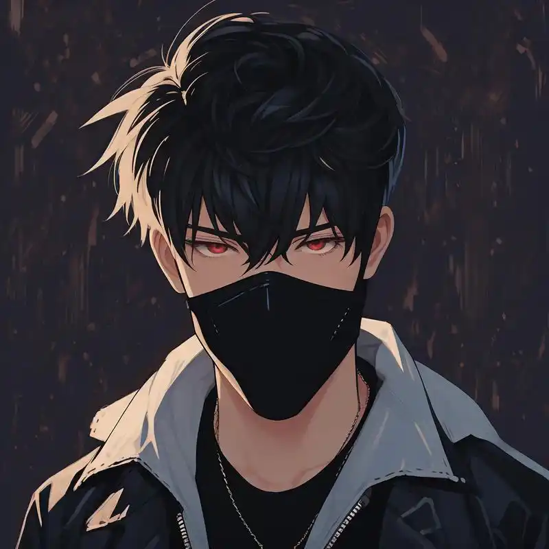 01 黑暗系男生头像合集 探索黑暗系的魅力,一组戴口罩的男生头像