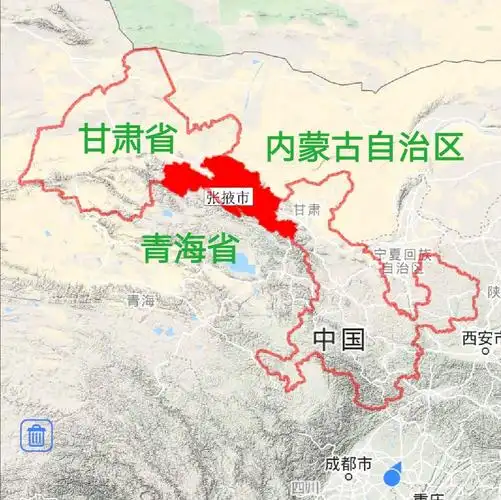 张掖市的地理位置图