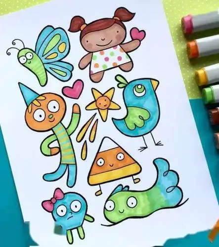 适合新手入门练习哦马克笔简笔画可爱系 萌 新手超可爱的马克笔简笔画