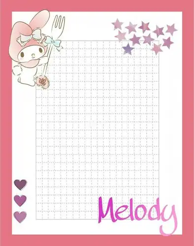 kuromi x melody便签纸打印电子模板 黑暗风和可爱风