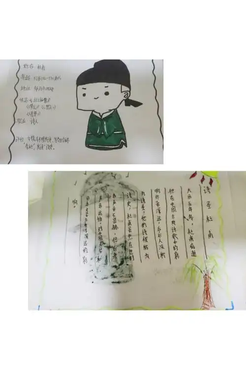 延安北大培文实验学校晨曦一班走进"诗圣"杜甫名片制作展示