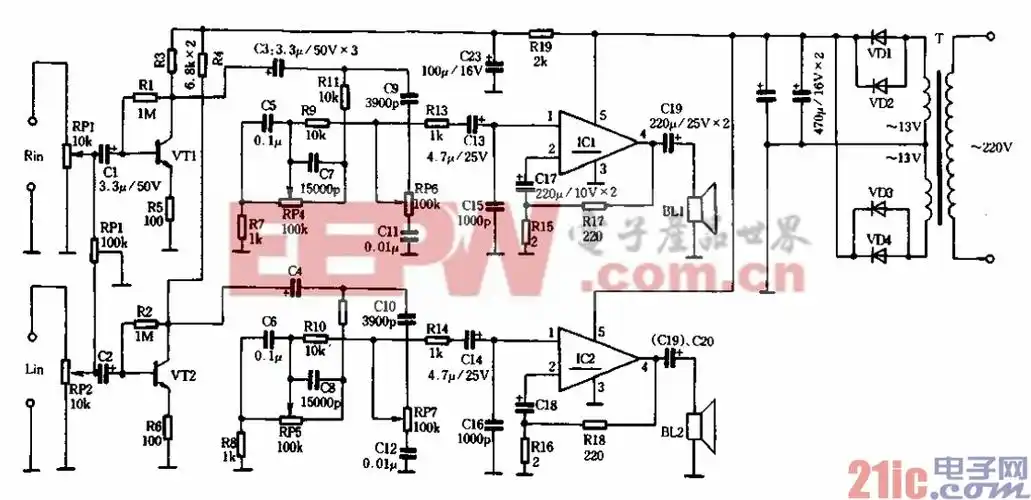 30wx2高保真功率放大器-电源常用单元电路图-电子产品世界
