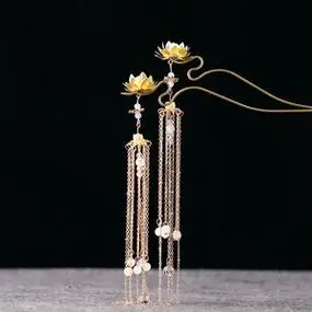 古风仙鹤长流苏发簪汉服配饰才宫廷盘发头饰中式新娘步摇超仙公主