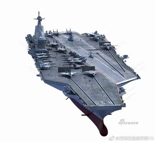 中国海军弹射起飞型航母想象图