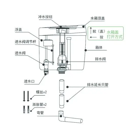 arr0w箭牌 卫浴蹲便器水箱节水型通用水箱 实体店正品 as112