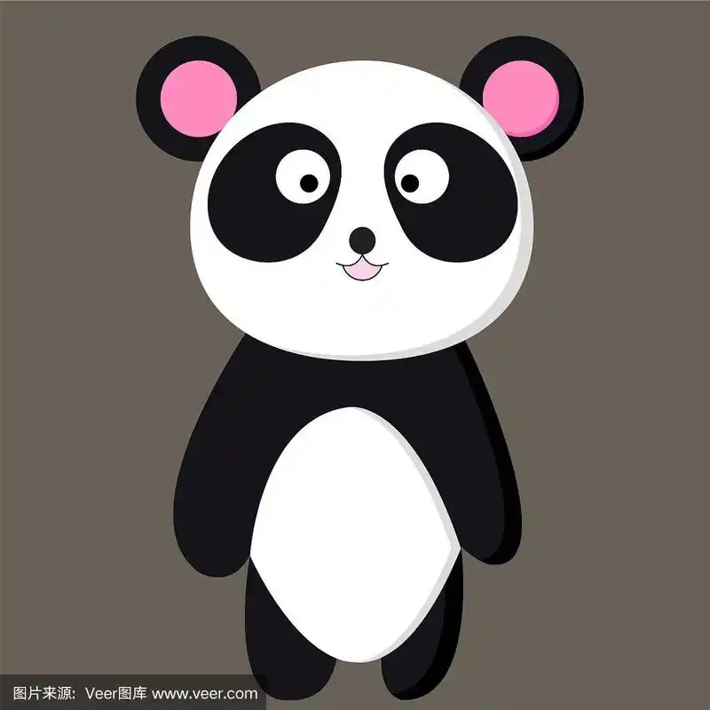 一个快乐的熊猫或颜色