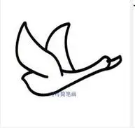 飞行中的天鹅怎么画,简笔儿童画