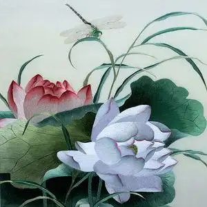 手工刺绣荷花精品苏绣成品挂画新中式客厅餐厅卧室装饰画真丝苏