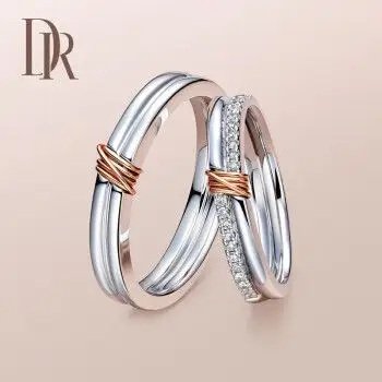 dr darry ring 结婚戒指 钻戒 情侣对戒白18k金 love line系列简奢