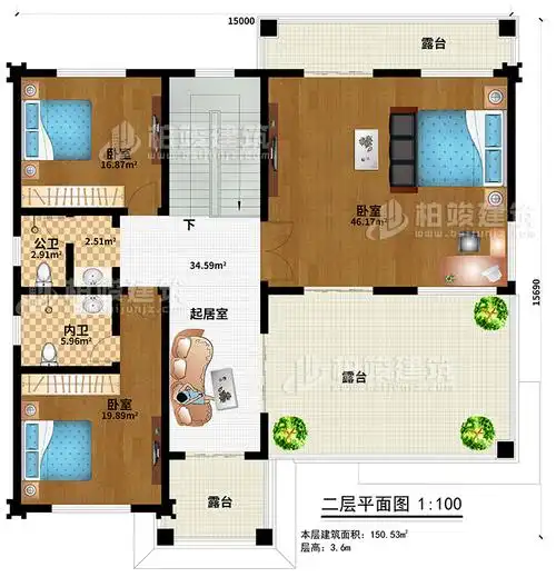 农村二层带地下室别墅图纸大全 造价27万_房屋设计图纸_农村自建房