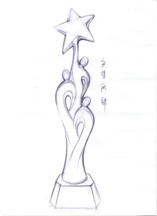 往年客户奖杯手稿手绘作品