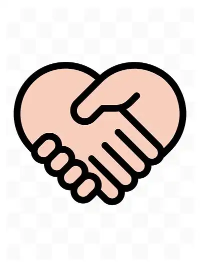 卡通握手表示谢谢的png