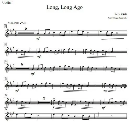 longlongago小提琴谱