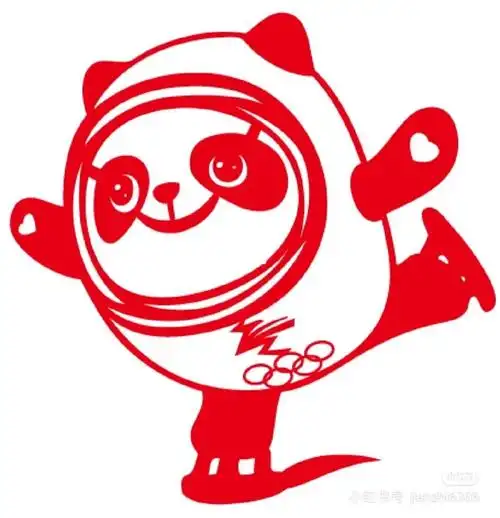 刻纸图案冰墩墩