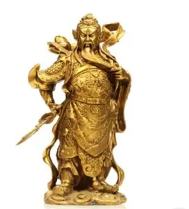 开光纯铜武财神关公像摆件二爷神像招财镇宅关羽人物客厅现代中式