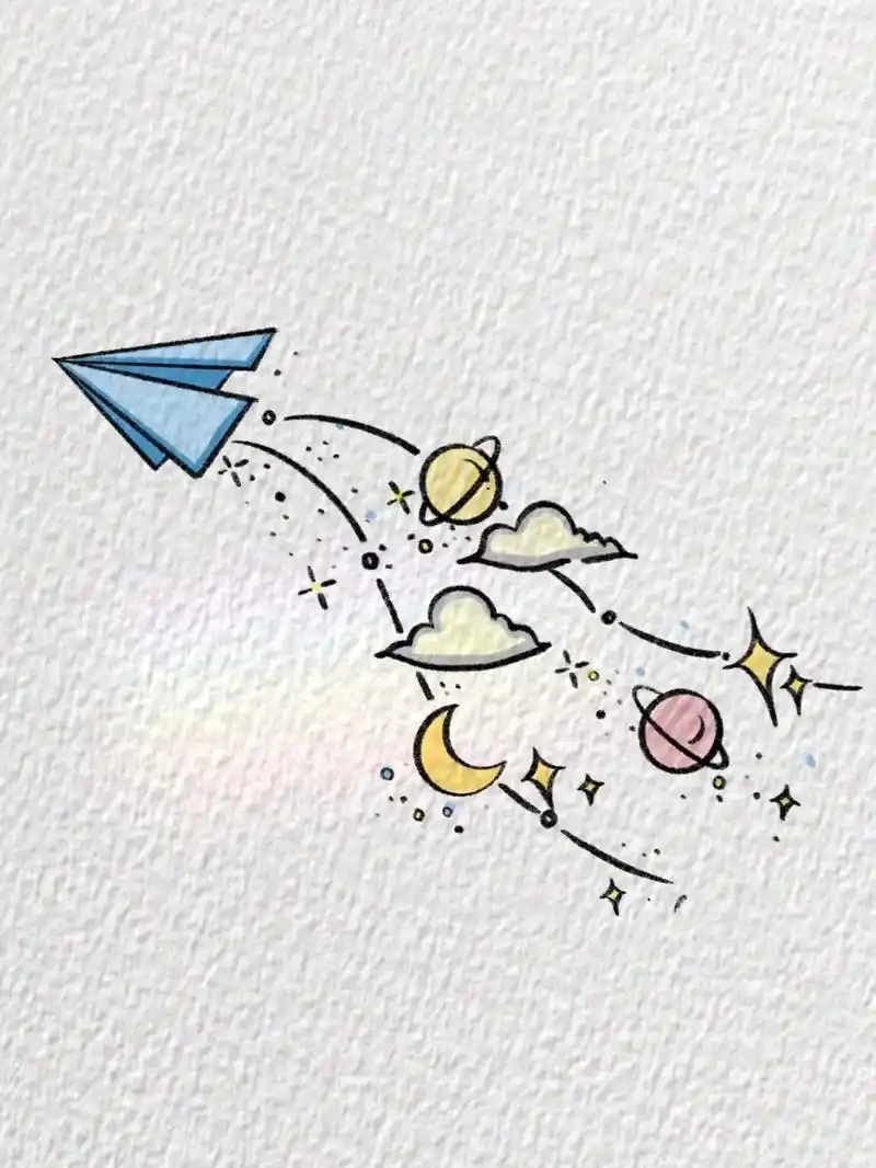 你是否也向往星辰大海?#简笔画 #画画 #儿童简笔画 #创意 - 抖音