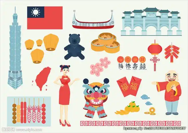 台湾旅游元素集