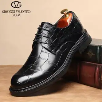 giovanni valentino皮鞋男2023新款商务头层牛皮休闲高档时尚男鞋