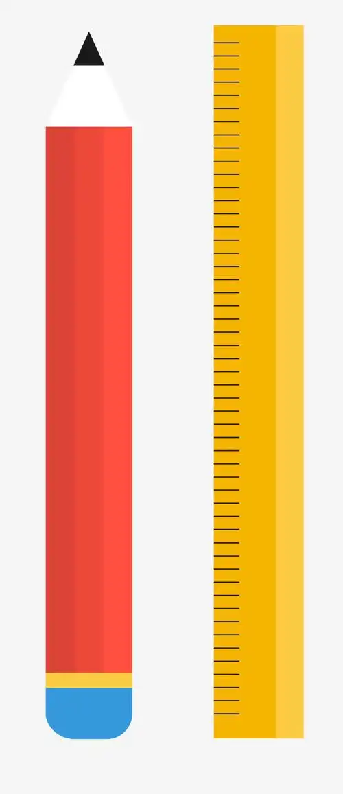 矢量铅笔尺子素材