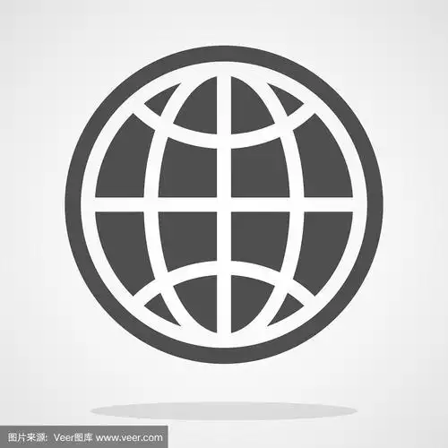 在平面风格的全球图标